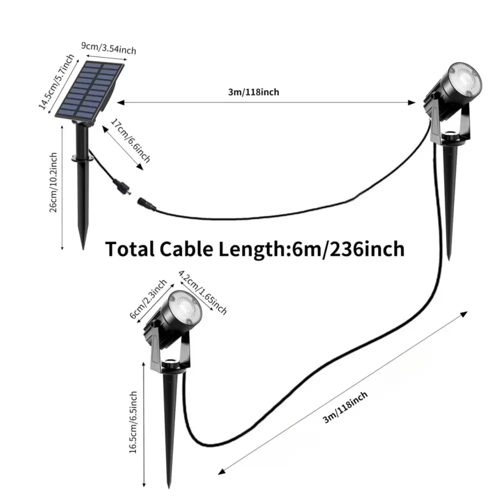 Green Earth Lighting Australia Garden Series II Professional Grade 3000K 4 Piece DIY LED Solar 4 in 1 Garden Spike Kit MONET3K