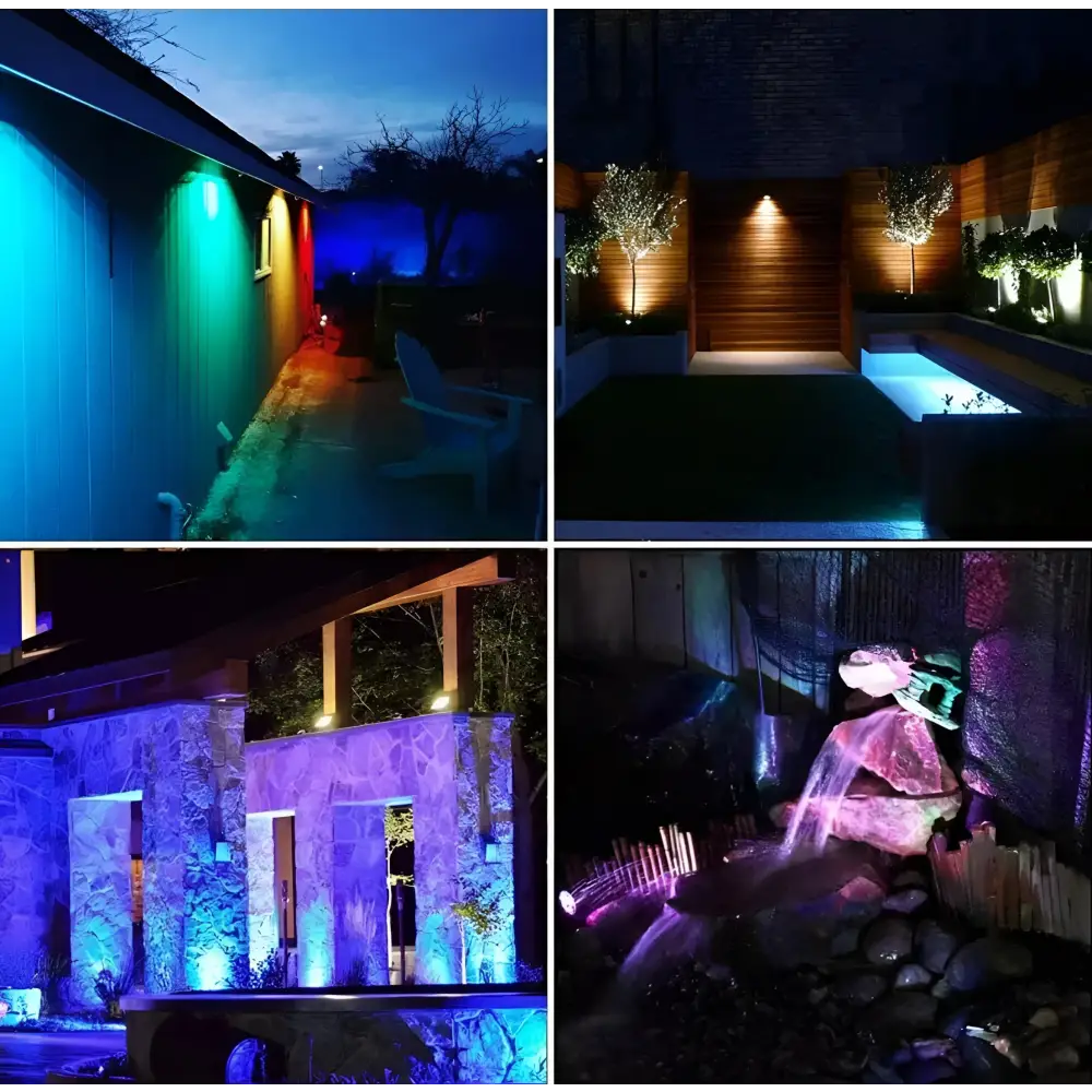 Green Earth Lighting Australia Garden Professional Grade DIY RGB 4 Piece Solar Garden Spike 4 in 1 Kit MONETRGB