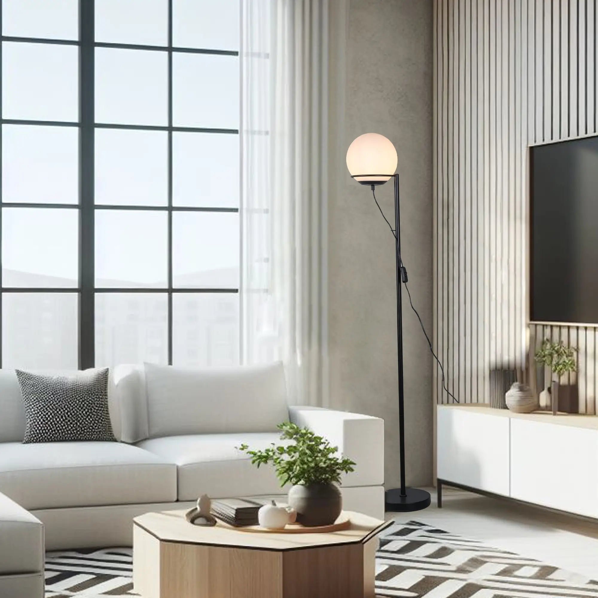 Sphera Floor Lamp - Opal Glass Lexi Lighting