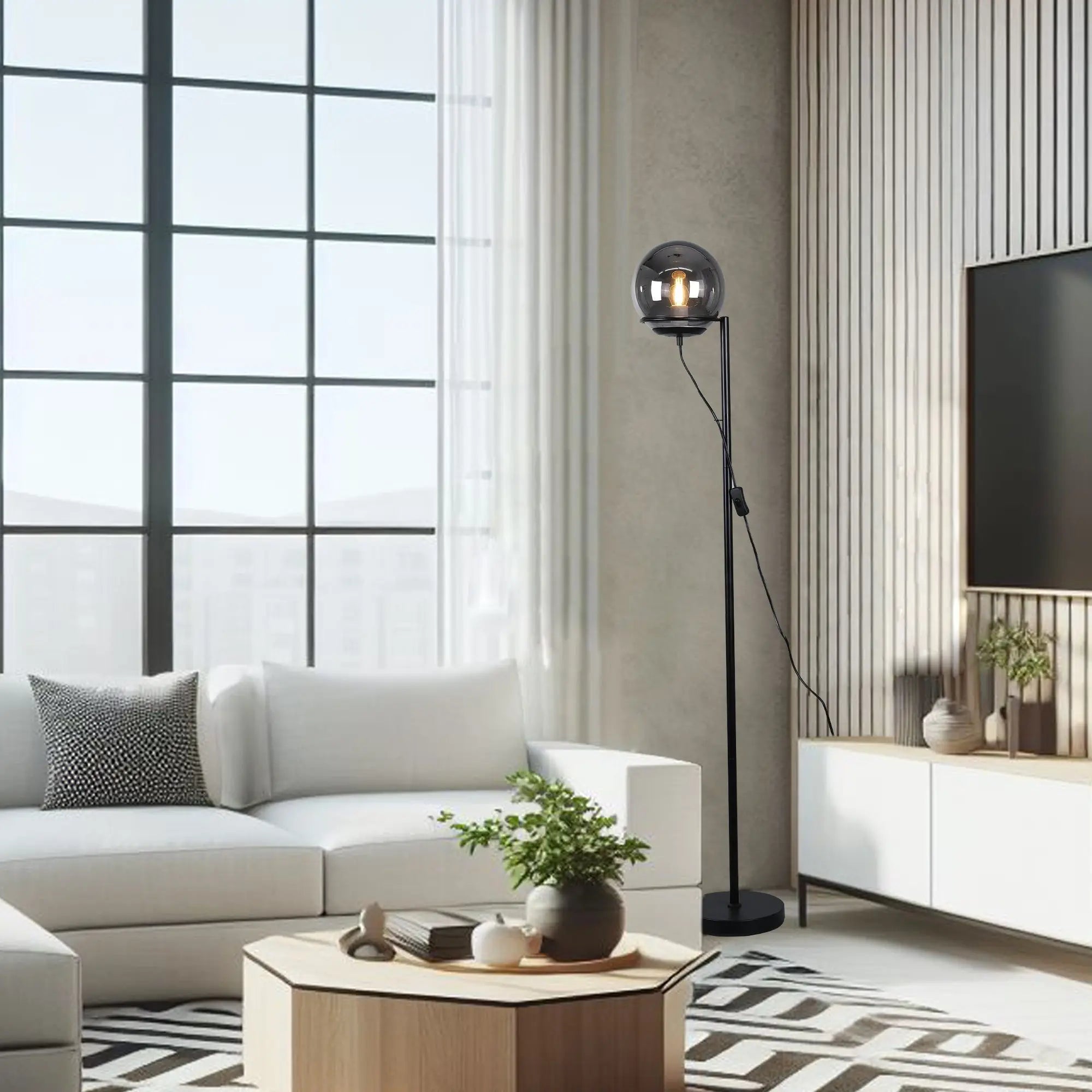 Sphera Floor Lamp - Smoky Glass Lexi Lighting