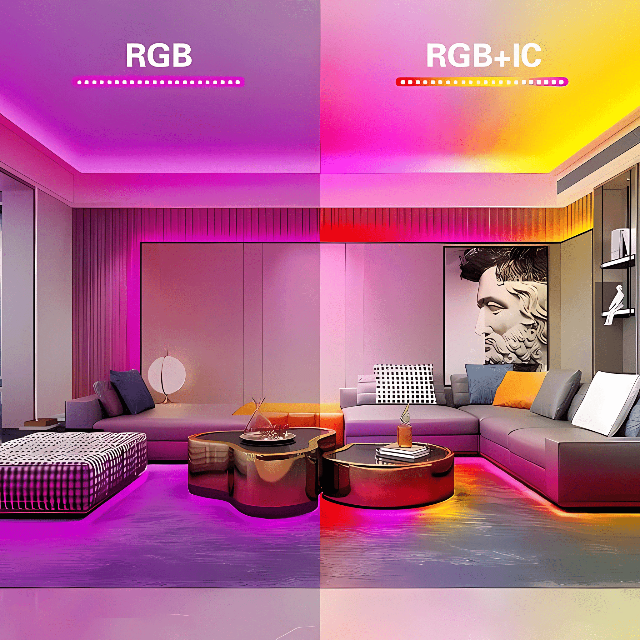 Strippy Home & Garden > Lighting > Night Lights & Ambient Lighting Strippy Party Beam: 2M RGB+IC Neon LED Strip Light Kit | Smart App & Remote PB
