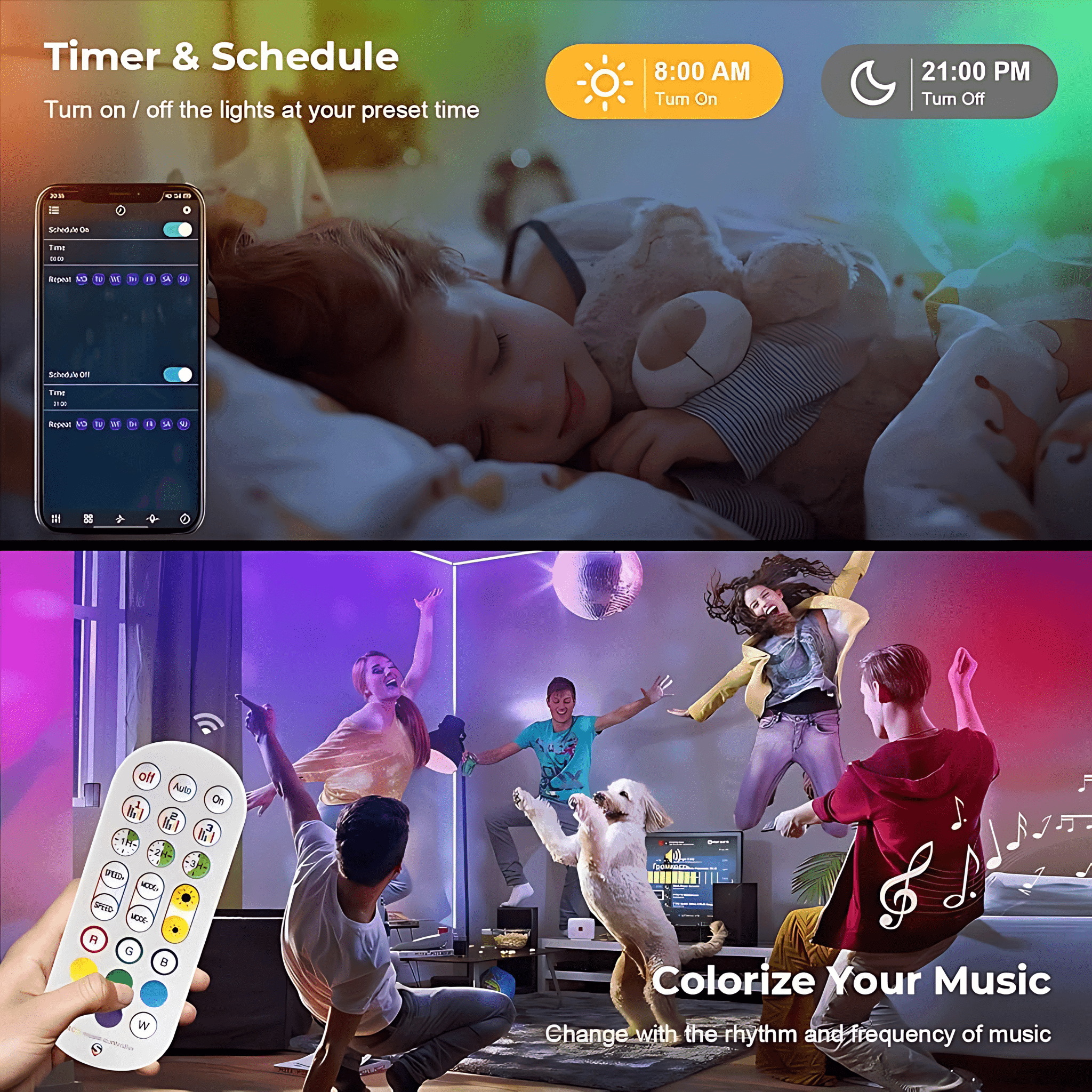 Strippy Home & Garden > Lighting > Night Lights & Ambient Lighting Strippy Party Beam: 2M RGB+IC Neon LED Strip Light Kit | Smart App & Remote PB
