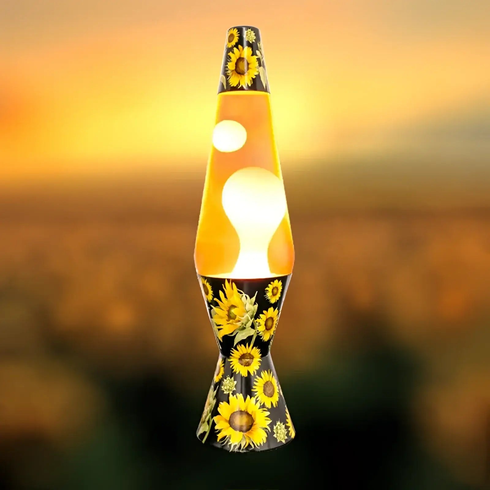 Sunflower Diamond Motion Lava Lamp Whimsical Design