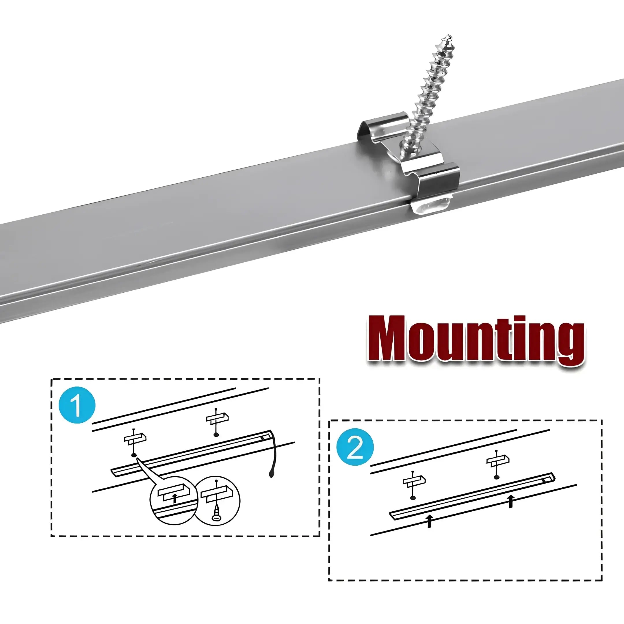 Surface Mount Corner Aluminium Profile - Silver 12mm