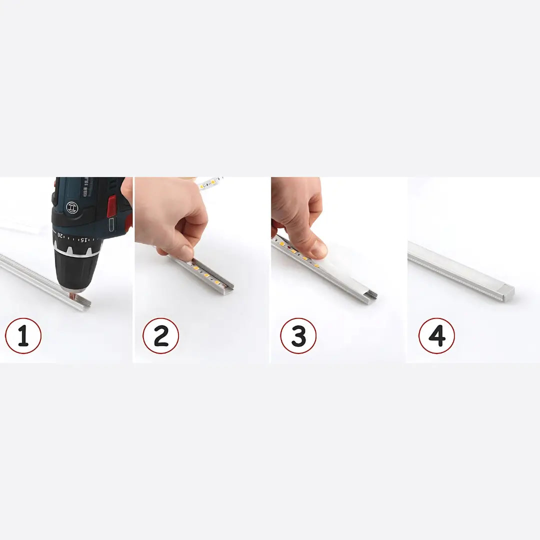 Surface Mount Micro Aluminium Profile - Silver 5mm
