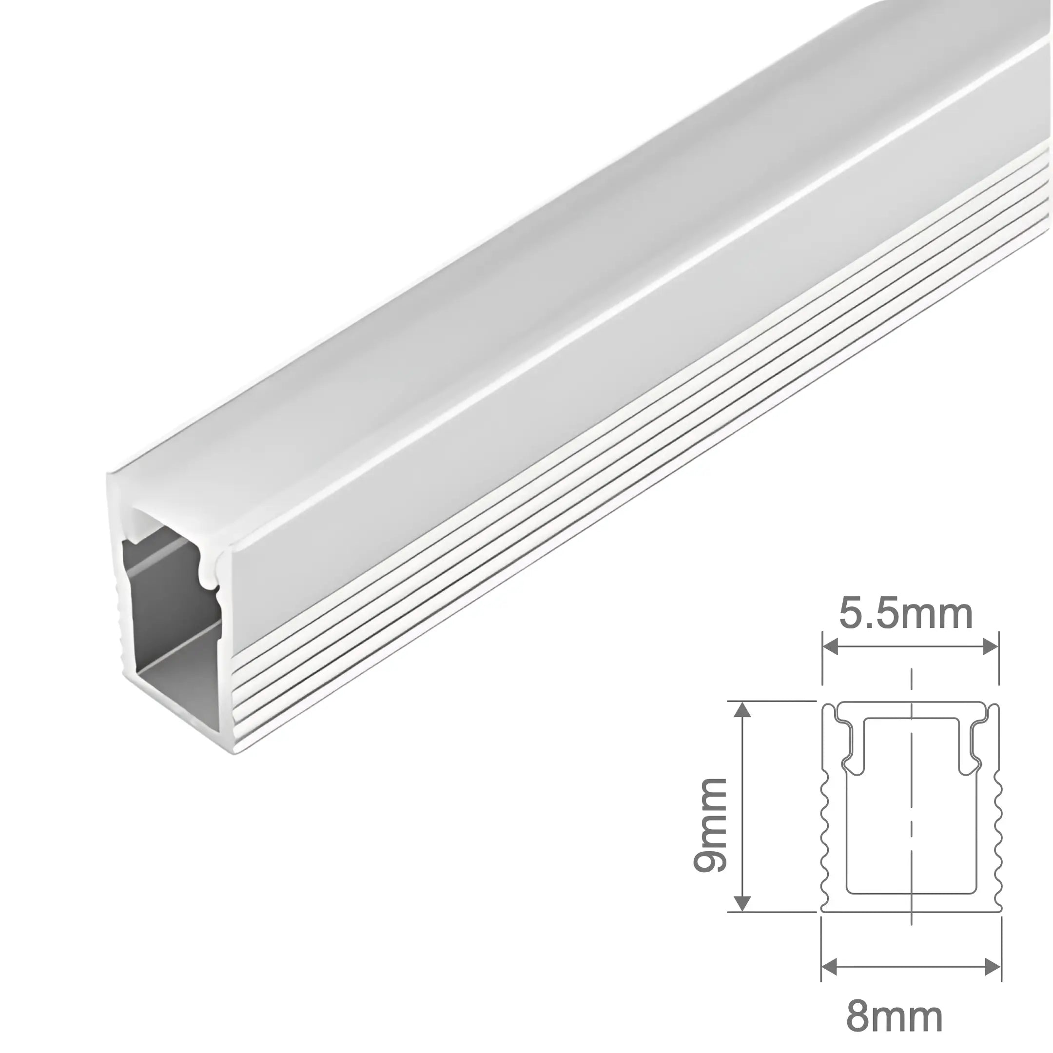 Surface Mount Micro Aluminium Profile - Silver 5mm