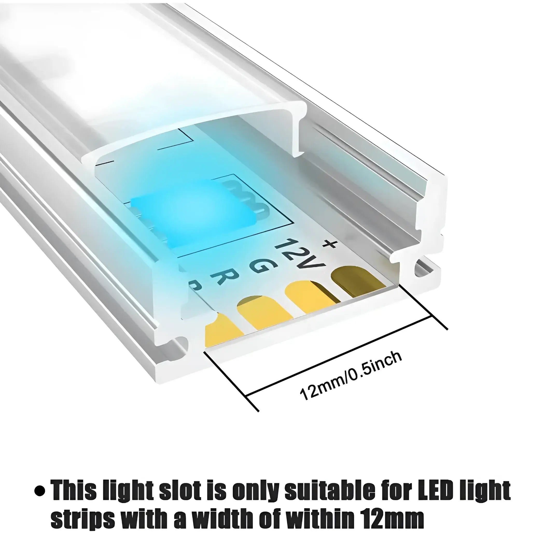 Surface Mount Led Aluminium Profile Black 12mm Strip