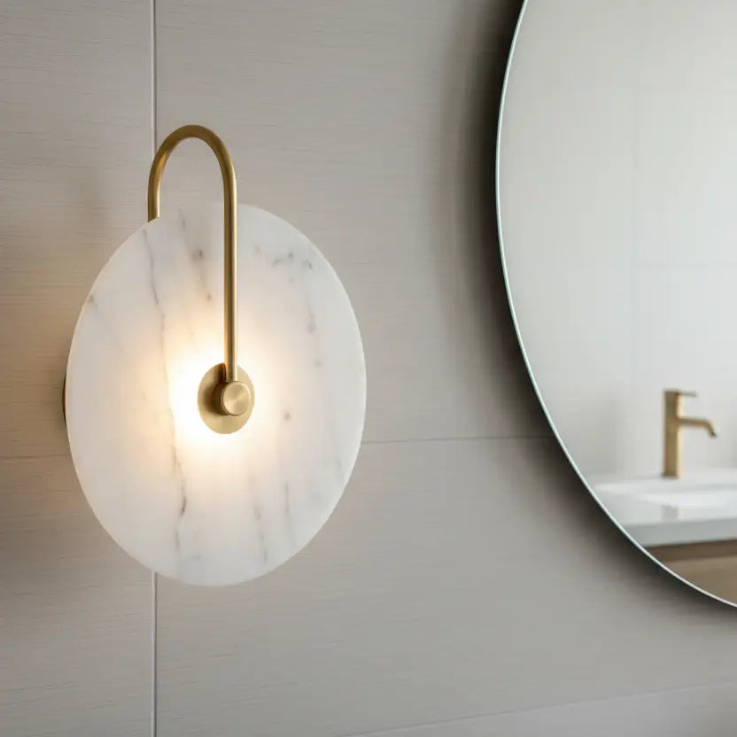 Telbix Zonder 5w Antique Gold Marbled Glass Wall Light