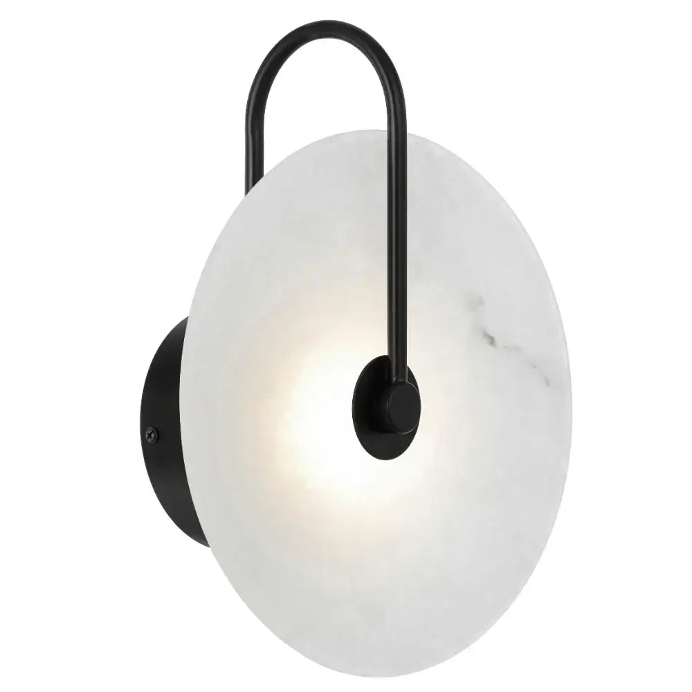 Telbix Zonder Black Marbled Glass Diffuser Wall Light