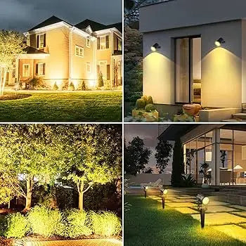 Tri-colour Solar Garden Spotlights Kit Waterproof