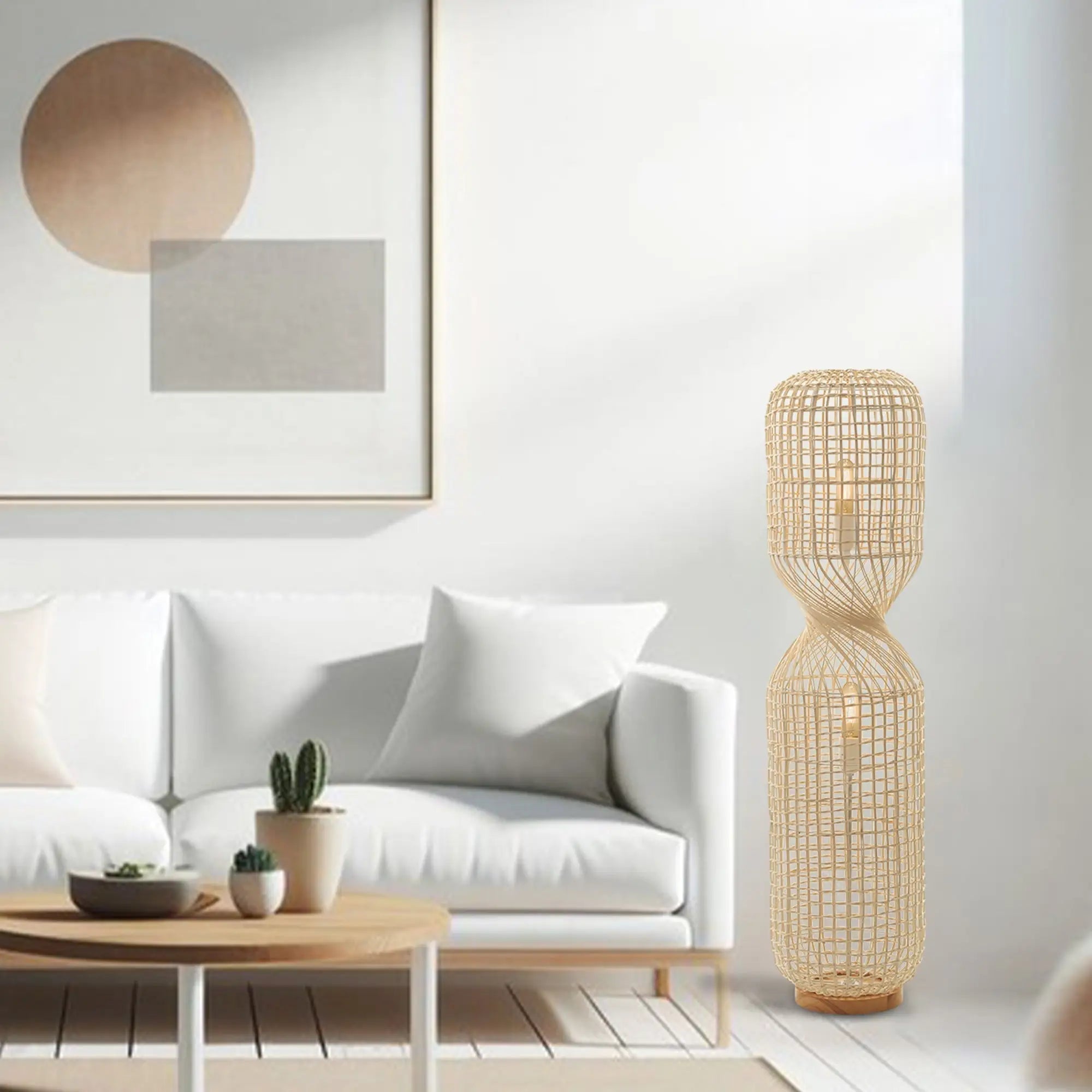 Twirla Rattan Floor Lamp - Large Lexi Lighting