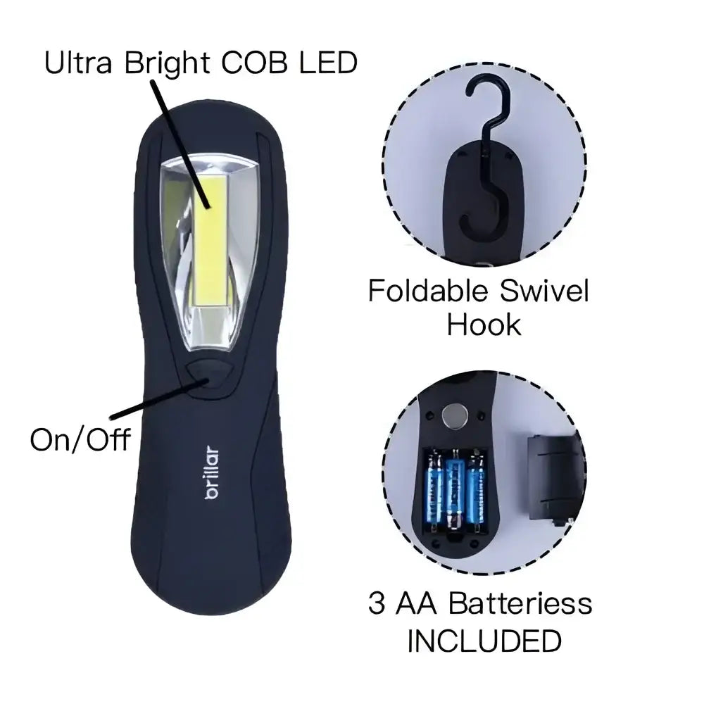 Brillar Work light Ultra Bright Work Light with COB LED Technology - Black BR0039
