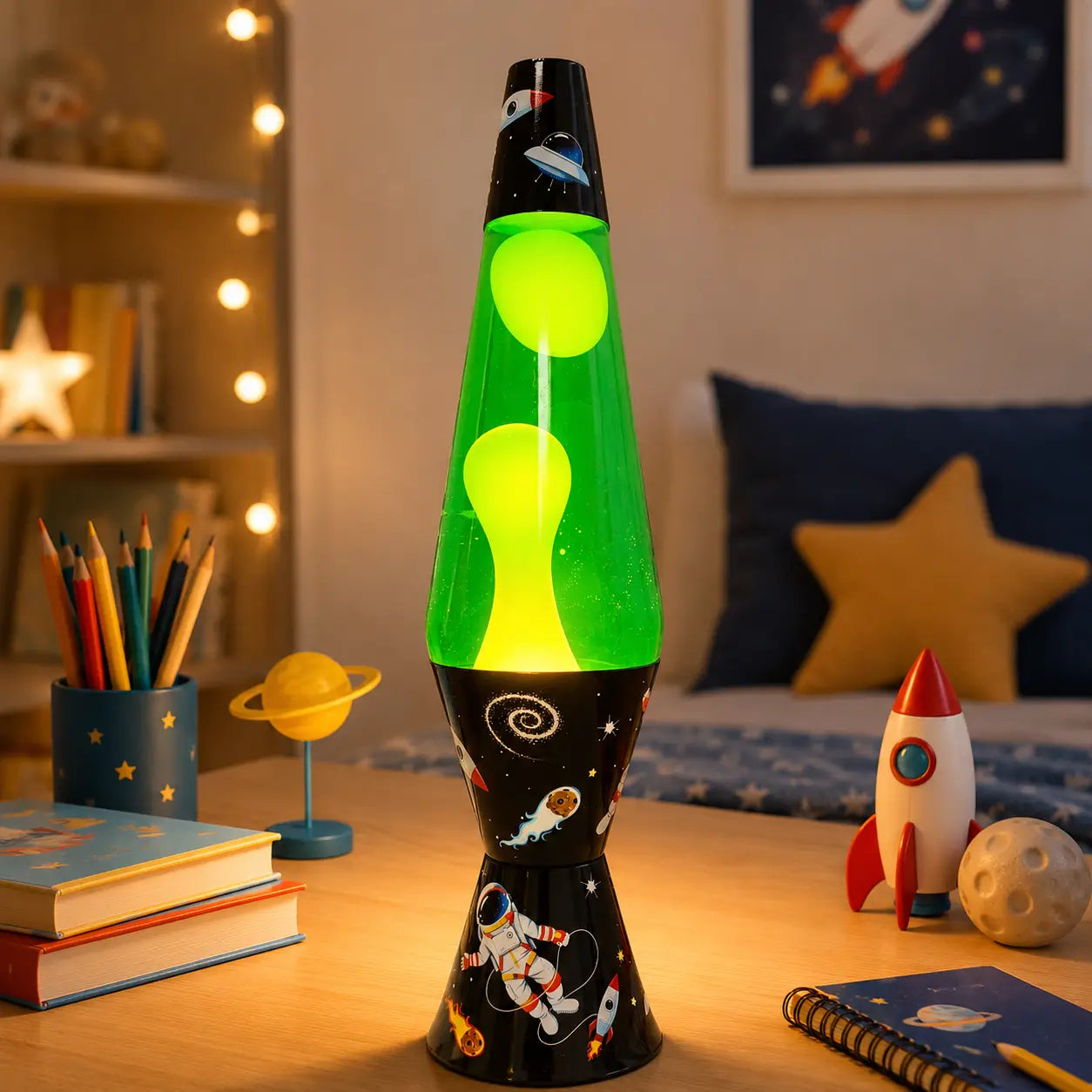 Universe Space Lava Lamp – Green Kids Bedroom Lamp
