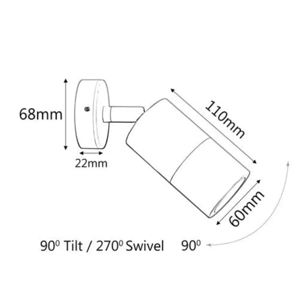 Founer Wall Light SEASHORE Pillar Tri-Colour LED Adjustable Wall Spot Light 00523018