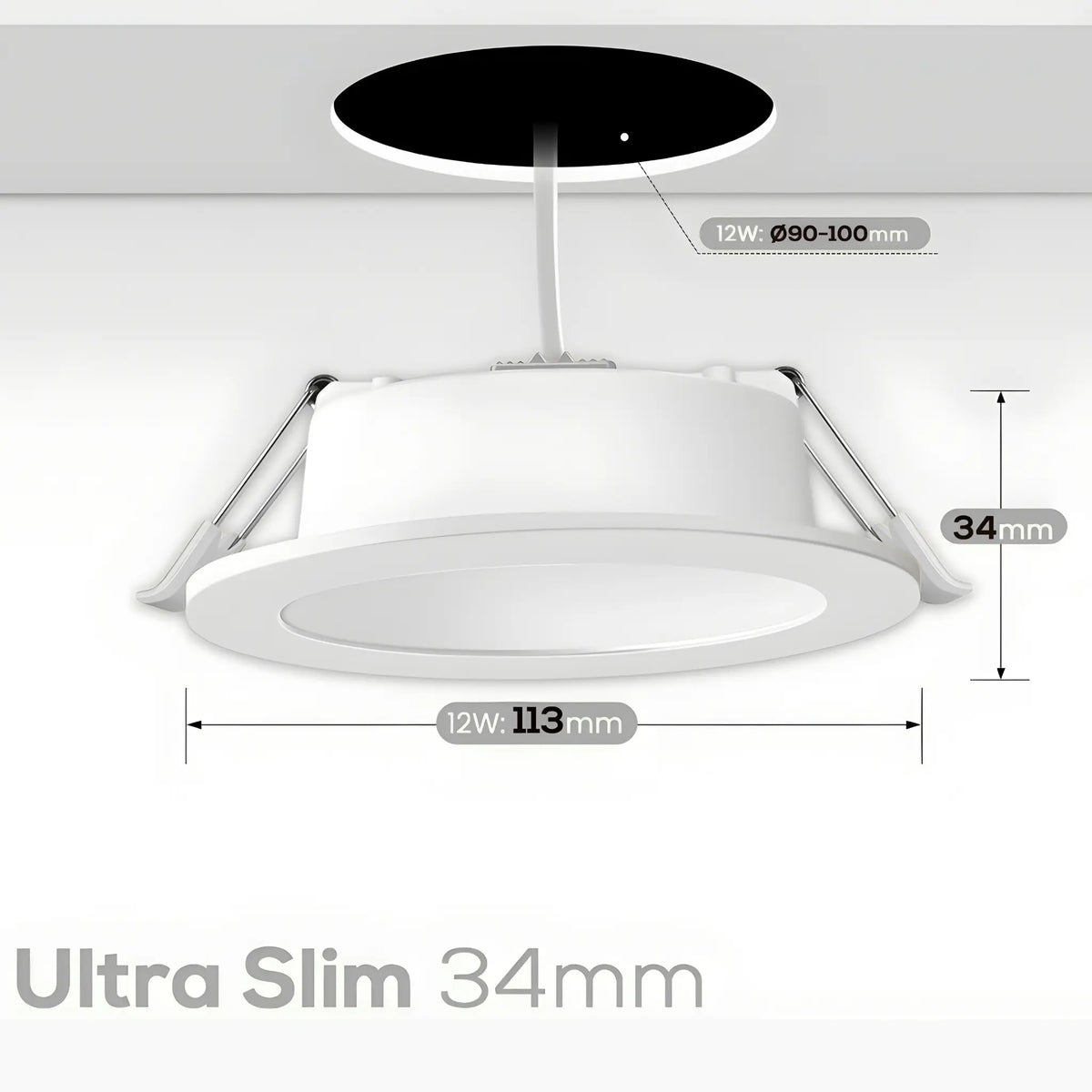Try Colour Led 12W Tri Colour LED Recessed Ceiling Downlight 90mm