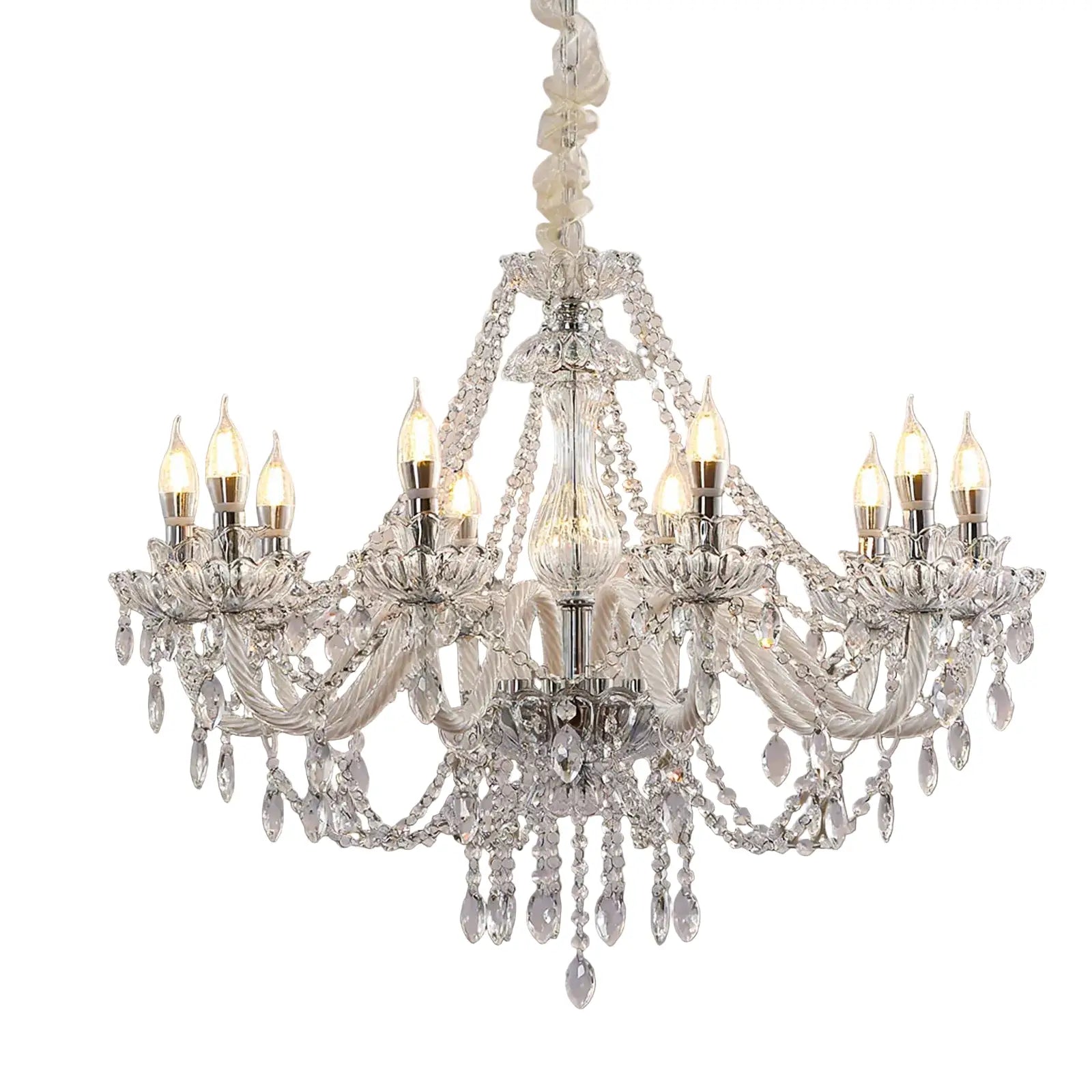 Green earth Versailles 10-Light Crystal Chandelier – Large French Provincial Ceiling Pendant Light