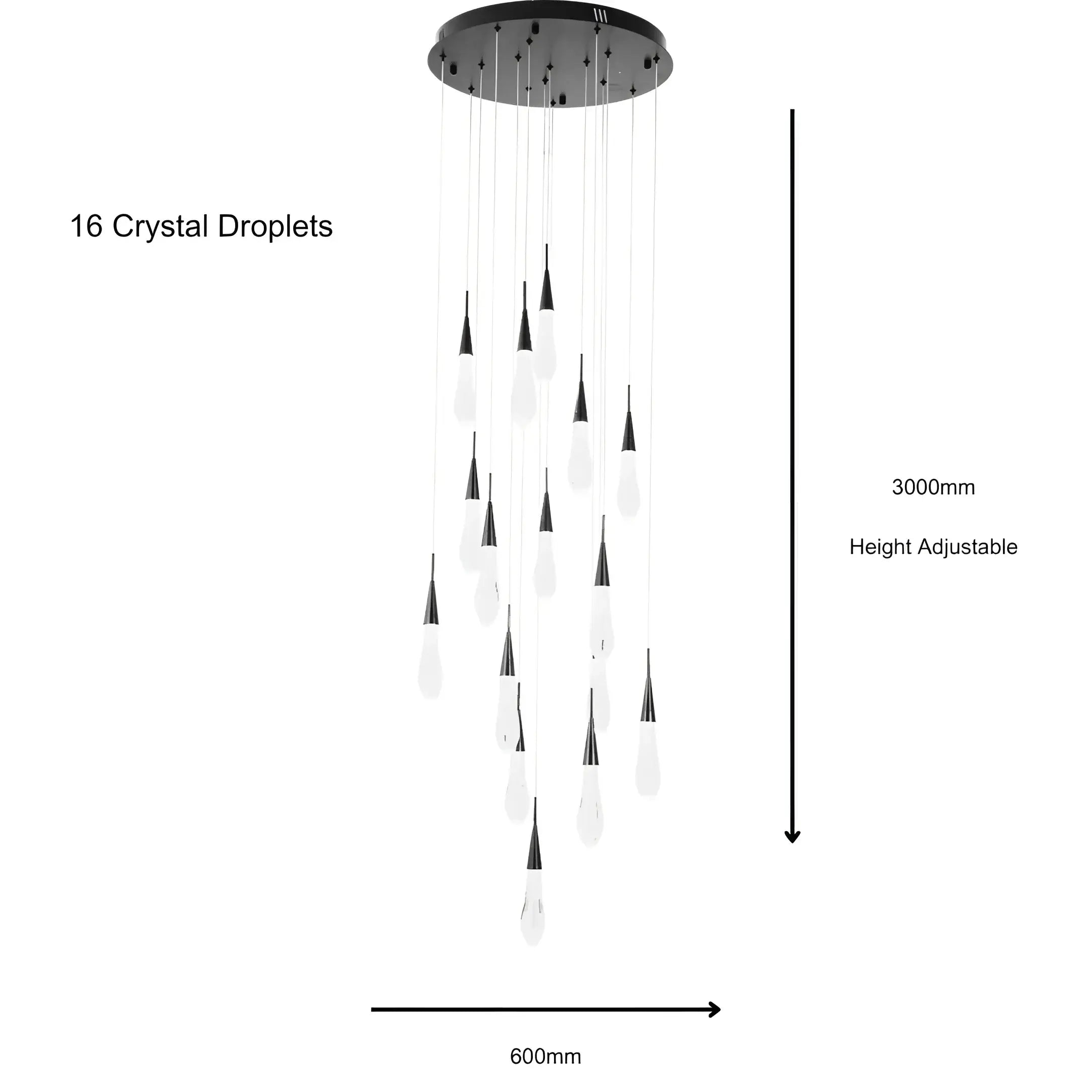 Green Earth Lighting Australia Chandeliers RAYNE Gilded Gold 16-Light LED Crystal Chandelier