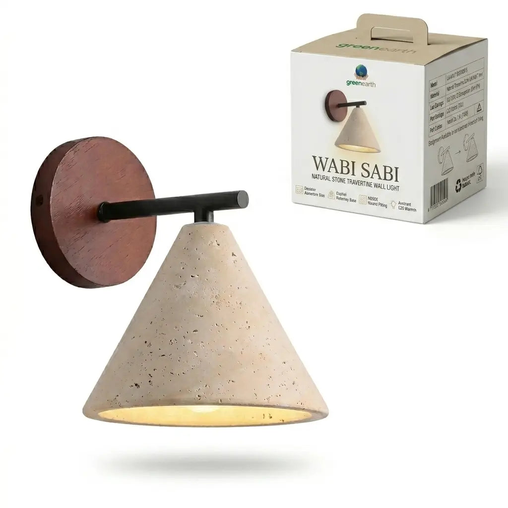 Green earth Wabi Sabi Natural Stone Travertine Wall Light