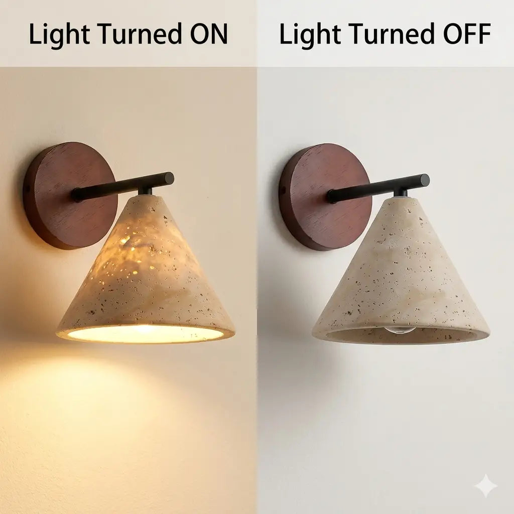 Wabi Sabi Natural Stone Travertine Wall Light
