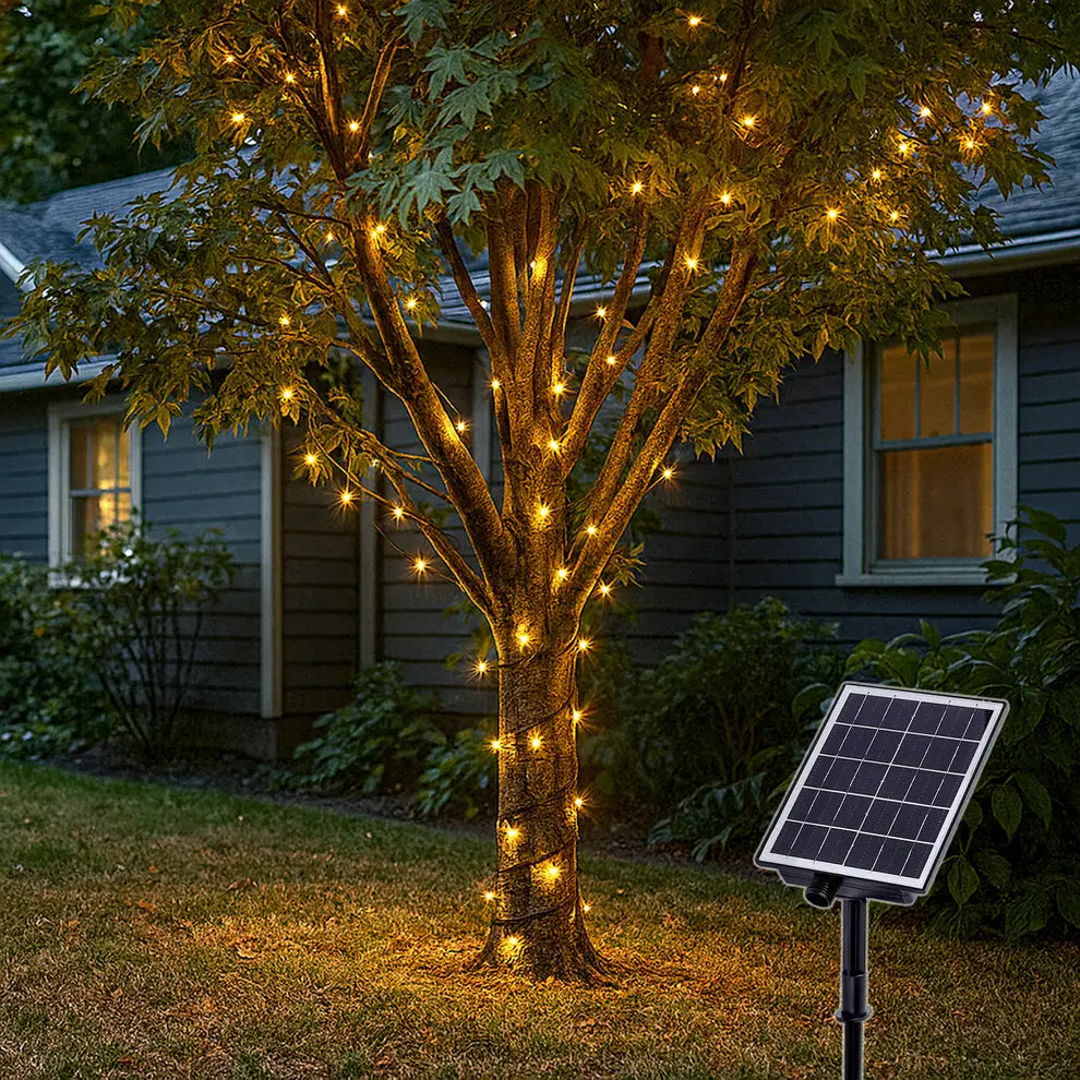 420 Led Solar Fairy Lights Christmas Tree Light Set 30m - Warm White