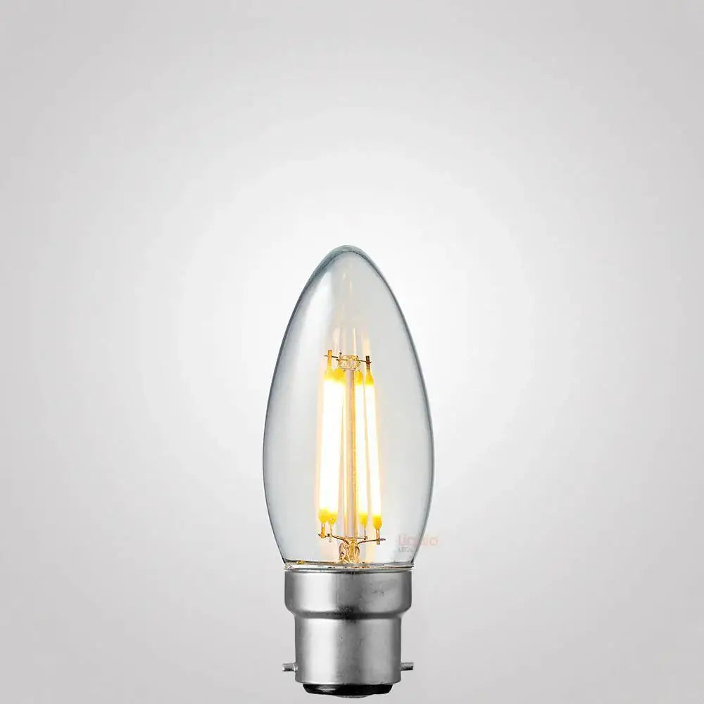 4W Dimmable Candle LED Bulb B22 Clear in Warm White