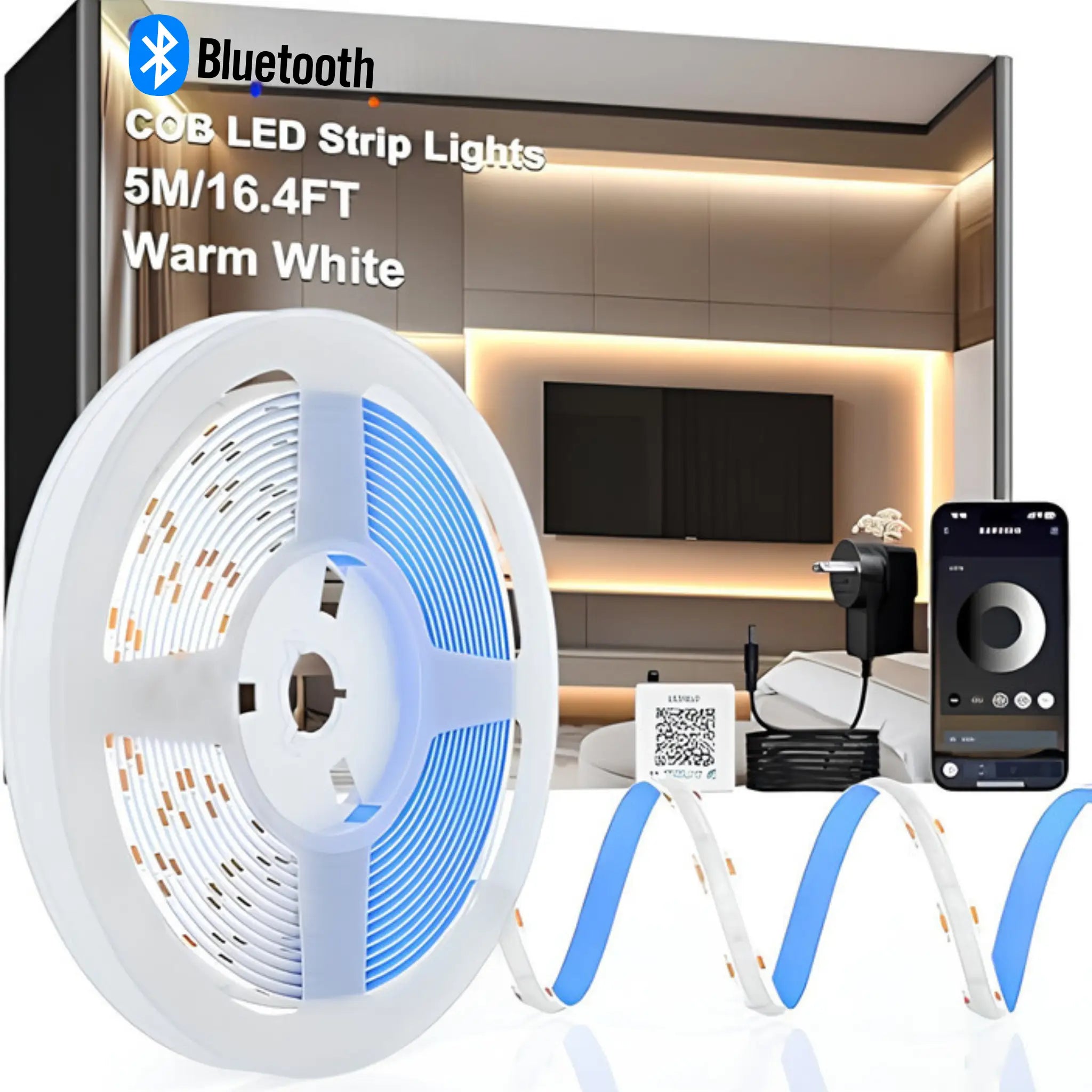 Cozy Lady Cob Dotless Led Strip Light Kit | Bluetooth App + Dimmable - Warm White