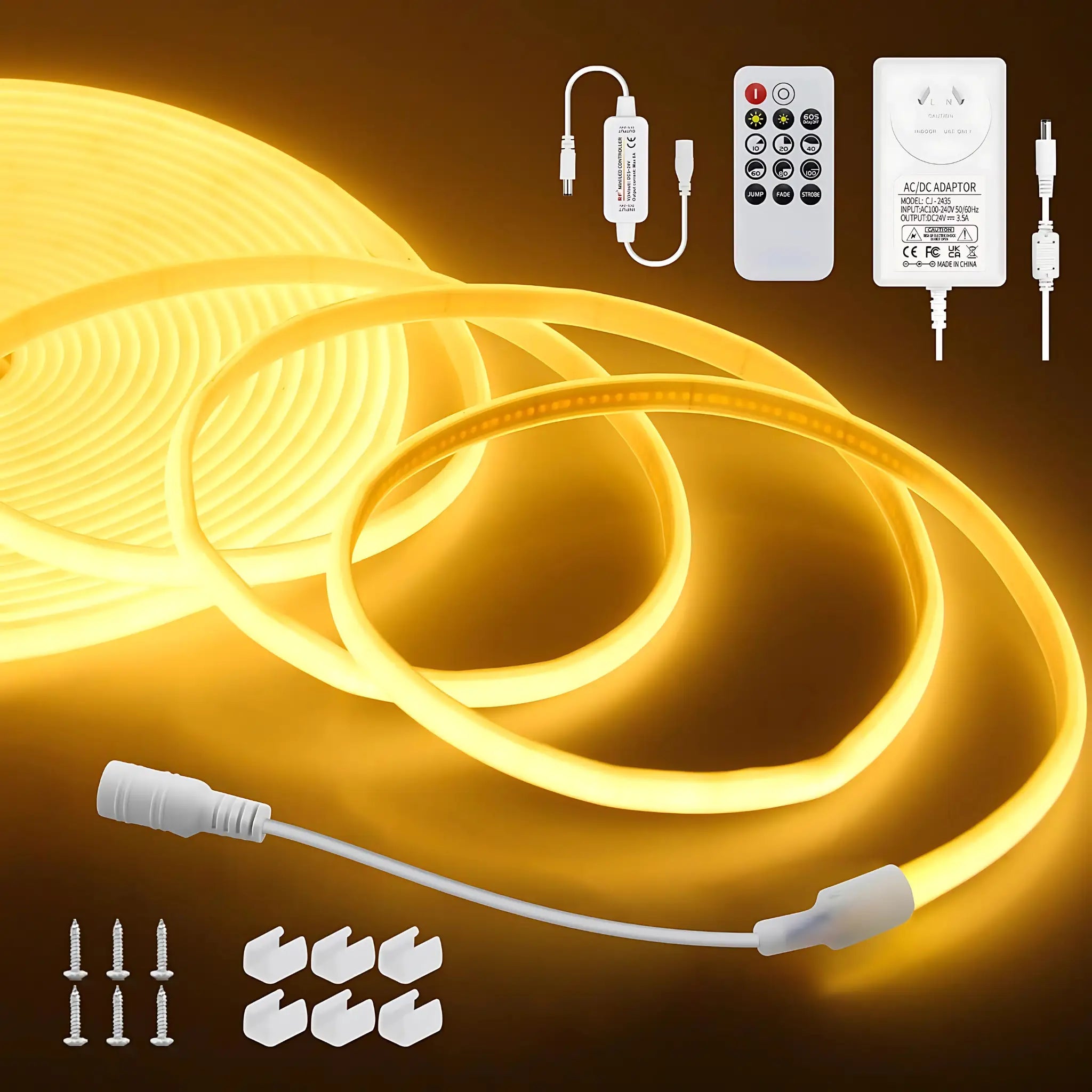 Waterproof Ip67 Led Strip Light Kit 6000k Dimmable - Warm White