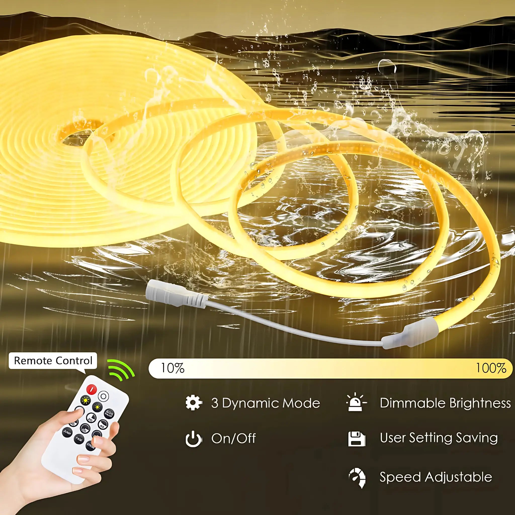 Waterproof Ip67 Led Strip Light Kit 6000k Dimmable
