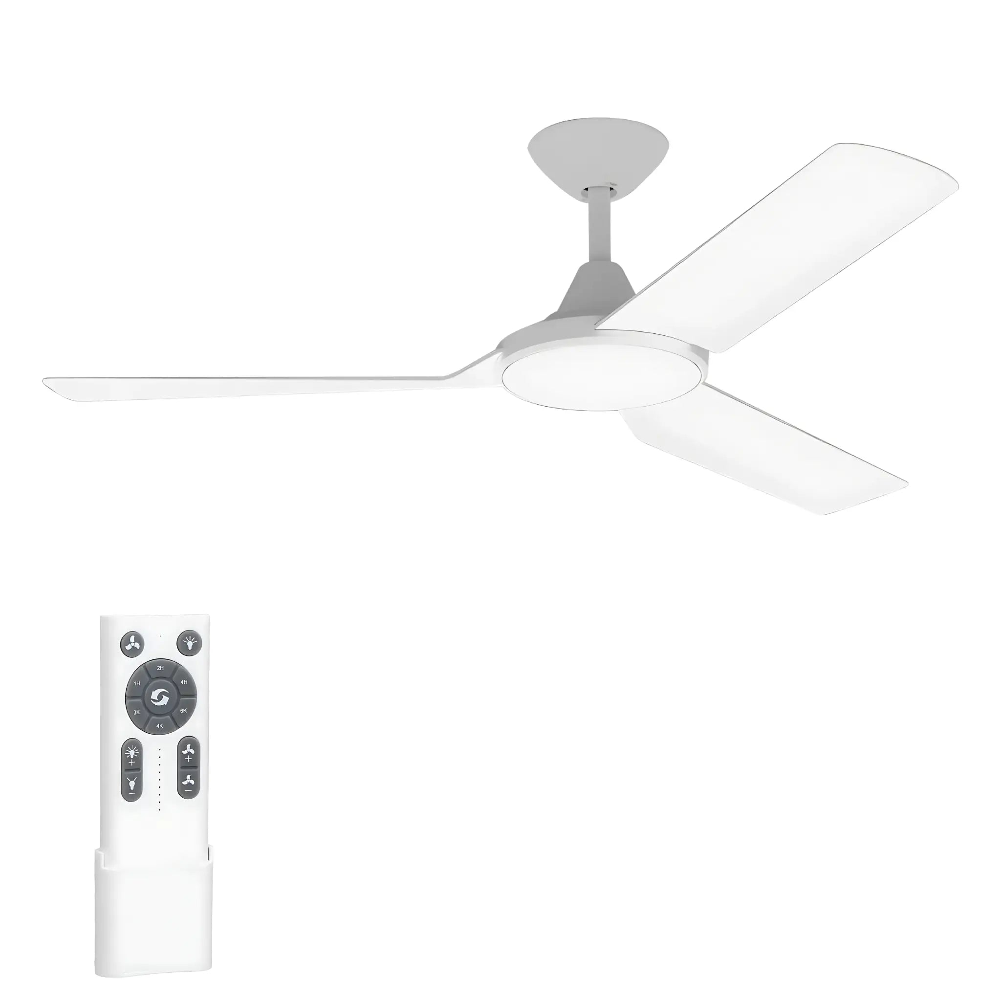 Domus Axis 48 Inch Quiet Dc Ceiling Fan with Remote - White