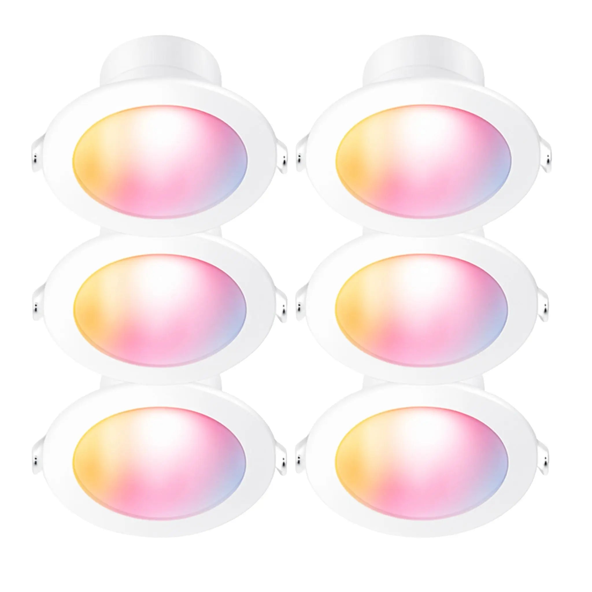 6Pk WiZ 8W White & Colour Smart LED Downlight - 90mm Cut out