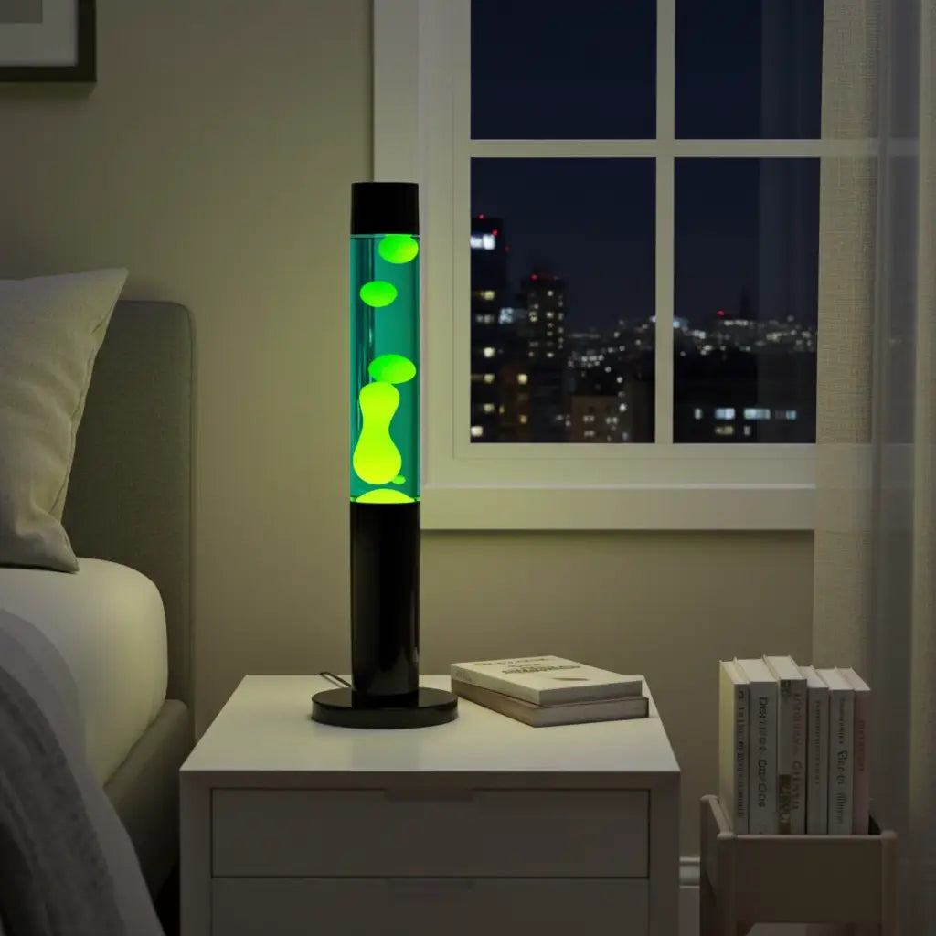 Yellow Blue Column Motion Lava Lamp Green Earth