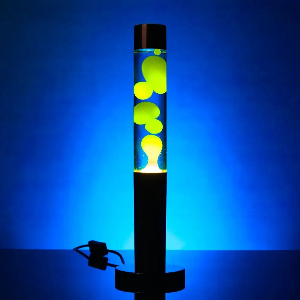 Yellow Blue Column Motion Lava Lamp Green Earth