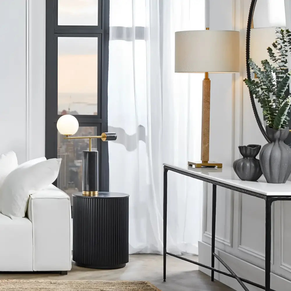 Green Earth Lighting Australia Table Lamp Zamora Marble Table Lamp - Black 12414
