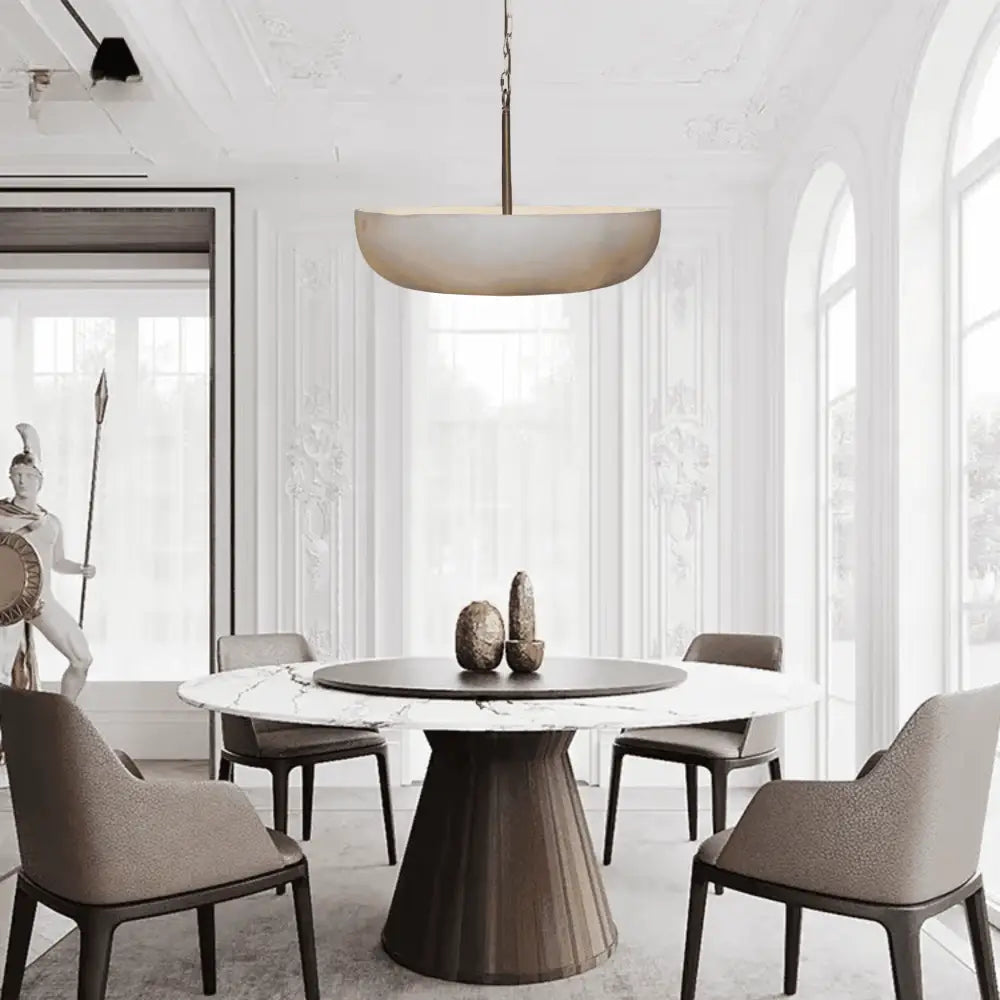 Green Earth Lighting Australia Home & Garden > Lighting Fixtures Zurich Brushed Brass Alabaster 6 Light Pendant 20864